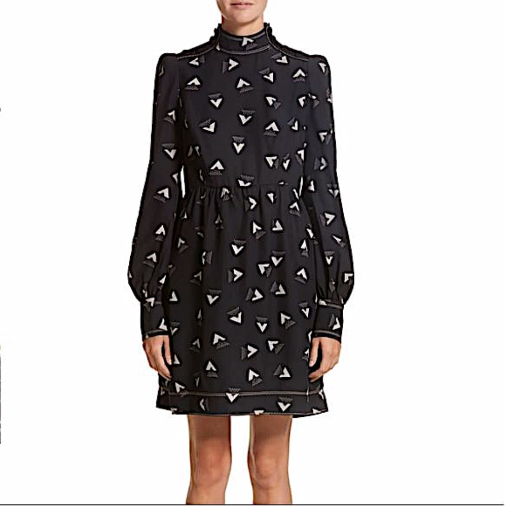Marc Jacobs Black & White Geometric Print Dress